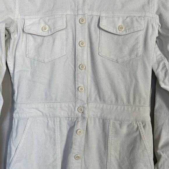 Outerknown Jumpsuit Organic Cotton Corduroy Women's XS White Pockets Coverall - Picture 5 of 14